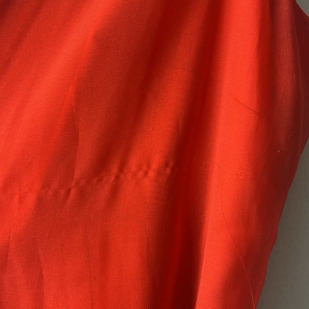 Vince Camuto Red One-Shoulder Chiffon Dress Sz 14 Ruffle Tie Classy Date Night - Picture 9 of 10